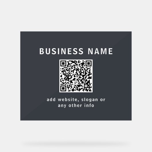 Einfache Vorlage für Ihren QR-Code | Dunkelgrau Acrylschild (Vorderseite)