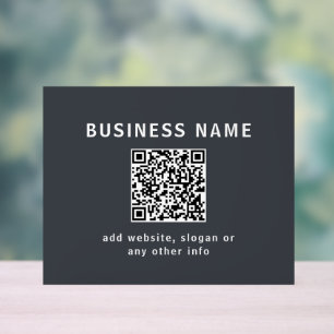 Einfache Vorlage für Ihren QR-Code Dunkelgrau Acrylschild