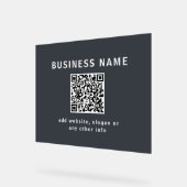 Einfache Vorlage für Ihren QR-Code | Dunkelgrau Acrylschild (Winkel)