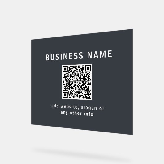 Einfache Vorlage für Ihren QR-Code | Dunkelgrau Acrylschild (Winkel)
