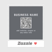 Einfache Vorlage für Ihren QR-Code | Dunkelgrau Aufkleber (Blatt)