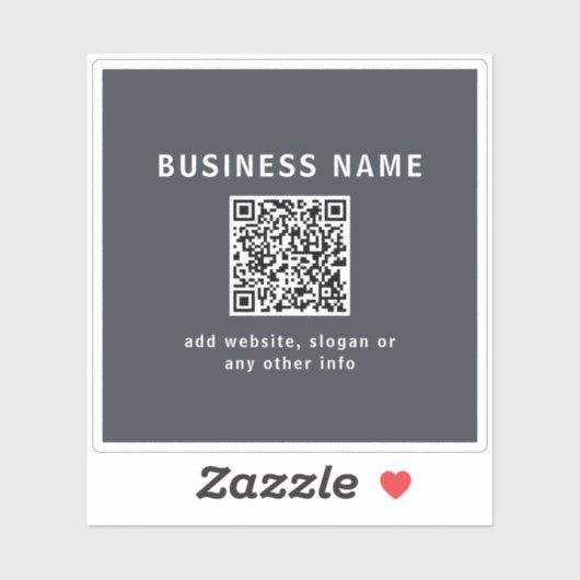 Einfache Vorlage für Ihren QR-Code | Dunkelgrau Aufkleber (Blatt)