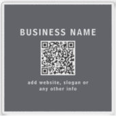 Einfache Vorlage für Ihren QR-Code | Dunkelgrau Aufkleber (Vorderseite)