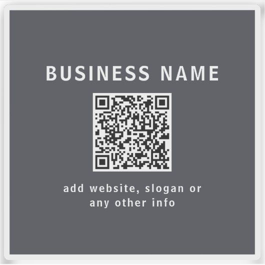 Einfache Vorlage für Ihren QR-Code | Dunkelgrau Aufkleber (Vorderseite)