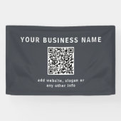 Einfache Vorlage für Ihren QR-Code | Dunkelgrau Banner (Horizontal)