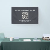 Einfache Vorlage für Ihren QR-Code | Dunkelgrau Banner (Messe)