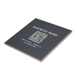 Einfache Vorlage für Ihren QR-Code | Dunkelgrau Fliese