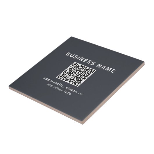 Einfache Vorlage für Ihren QR-Code | Dunkelgrau Fliese (Seite)