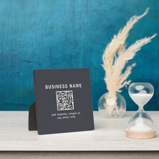 Einfache Vorlage für Ihren QR-Code | Dunkelgrau Fotoplatte (InSitu)