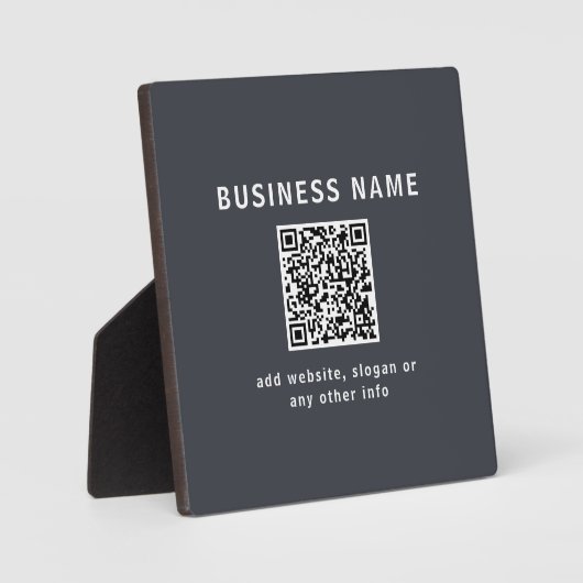 Einfache Vorlage für Ihren QR-Code | Dunkelgrau Fotoplatte (Vorderseite)