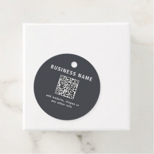 Einfache Vorlage für Ihren QR-Code Dunkelgrau Geschenkanhänger
