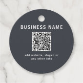 Einfache Vorlage für Ihren QR-Code | Dunkelgrau Geschenkanhänger (Vorderseite)