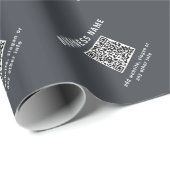 Einfache Vorlage für Ihren QR-Code | Dunkelgrau Geschenkpapier (Rolleneckpunkt)