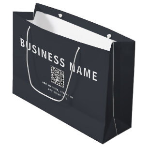 Einfache Vorlage für Ihren QR-Code Dunkelgrau Große Geschenktüte