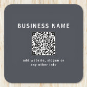 Einfache Vorlage für Ihren QR-Code | Dunkelgrau Rechteckiger Pappuntersetzer