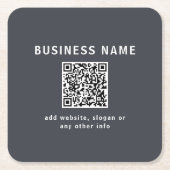 Einfache Vorlage für Ihren QR-Code | Dunkelgrau Rechteckiger Pappuntersetzer (Vorderseite)