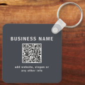 Einfache Vorlage für Ihren QR-Code | Dunkelgrau Schlüsselanhänger (Rückseite)