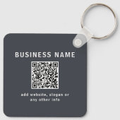 Einfache Vorlage für Ihren QR-Code | Dunkelgrau Schlüsselanhänger (Rückseite)