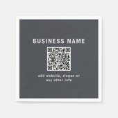 Einfache Vorlage für Ihren QR-Code | Dunkelgrau Serviette (Vorderseite)