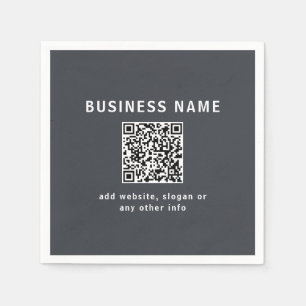 Einfache Vorlage für Ihren QR-Code   Dunkelgrau Serviette