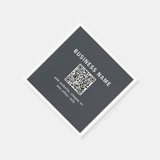 Einfache Vorlage für Ihren QR-Code | Dunkelgrau Serviette (Ecke)