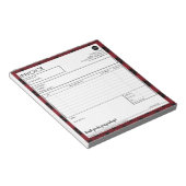 Einfache Vorlage für Karierte rote Grenzrechnung Notizblock (angewinkelt)