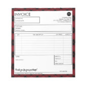 Einfache Vorlage für Karierte rote Grenzrechnung Notizblock (Vorderseite)