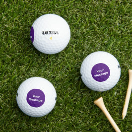Einfache Vorlage für Lila und weiße Namen Golfball