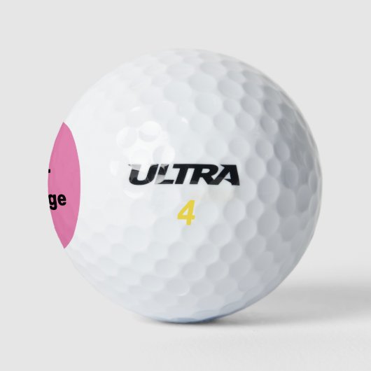 Einfache Vorlage für rosa und schwarze Namen Golfball (Logo)
