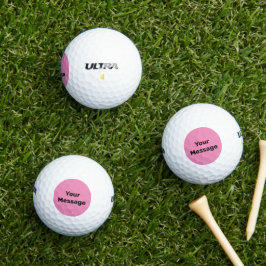 Einfache Vorlage für rosa und schwarze Namen Golfball