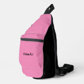 Einfache Vorlage für rosa und schwarze Skripte Crossbody Bag (Rechte Ecke)