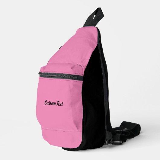 Einfache Vorlage für rosa und schwarze Skripte Crossbody Bag (Rechte Ecke)