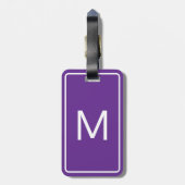 Einfache Vorlage für Royal Purpleand White Initial Gepäckanhänger (Rückseite vertikal)