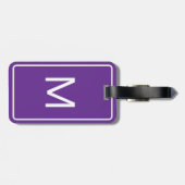 Einfache Vorlage für Royal Purpleand White Initial Gepäckanhänger (Rückseite horizontal)