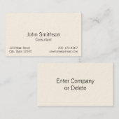 Einfache Vorlage für schwarzen Text Visitenkarte (Vorne/Hinten)