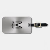 Einfache Vorlage für Silber und Schwarz, Monogramm Gepäckanhänger (Vorderseite horizontal)