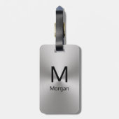 Einfache Vorlage für Silber und Schwarz, Monogramm Gepäckanhänger (Rückseite vertikal)
