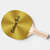 Einfache Vorlage für Text in Gold und Schwarz Tischtennis Schläger (Seitenansicht)