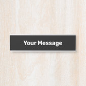 Einfache Vorlage für Text in Schwarz und Weiß Türschild (Vorderseite )