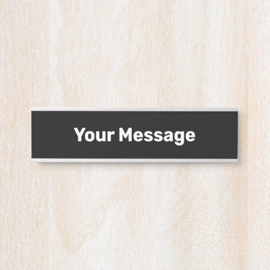 Einfache Vorlage für Text in Schwarz und Weiß Türschild (Vorderseite )