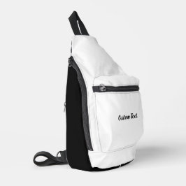 Einfache Vorlage für weißen und schwarzen Text Crossbody Bag