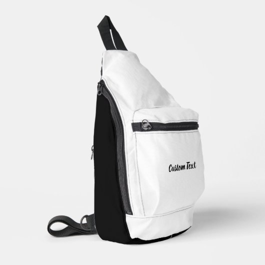 Einfache Vorlage für weißen und schwarzen Text Crossbody Bag (Linke Seite)