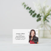 Einfache Vorlage für weißes Foto Visitenkarte (Stehend Vorderseite)