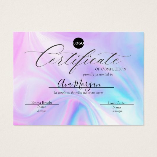 Einfache Vorlage für Zertifikate - Holografischer (Vorderseite)