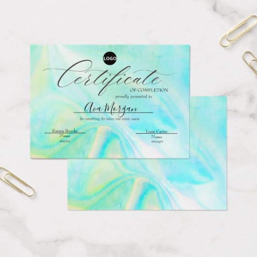 Einfache Vorlage für Zertifikate - Holografischer  (Büro)