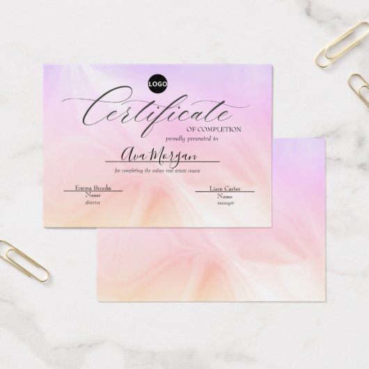 Einfache Vorlage für Zertifikate - Holografischer  (Büro)