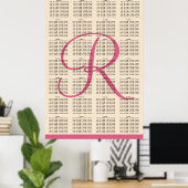 Einfache Vorlage Hochzeitssitzplan 280 Gäste Poster (Heimbüro)