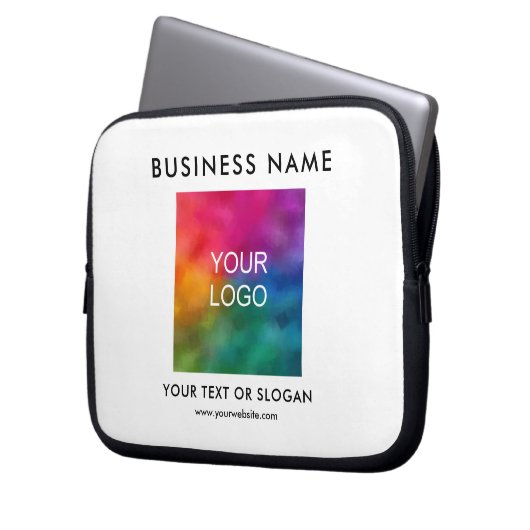 Einfache Vorlage Laden Sie hier Ihr Firmenlogo hoc Laptopschutzhülle (Vorderseite Links)