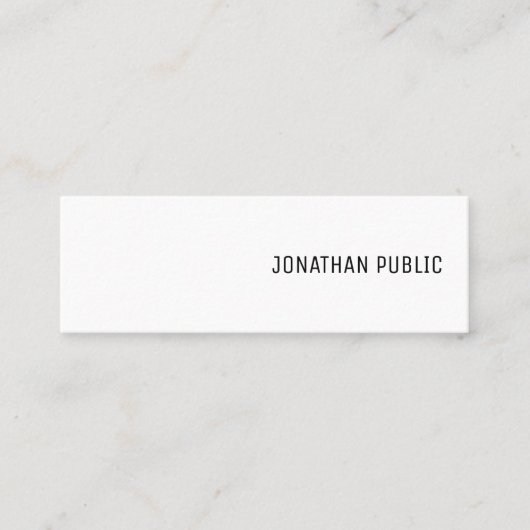 Einfache Vorlage Moderne Elegante Minimalistisch T Mini Visitenkarte (Vorderseite)