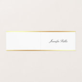 Einfache Vorlage Modernes Gold Elegante Handschrif Visitenkarten (Außenseite Aufgefaltet)